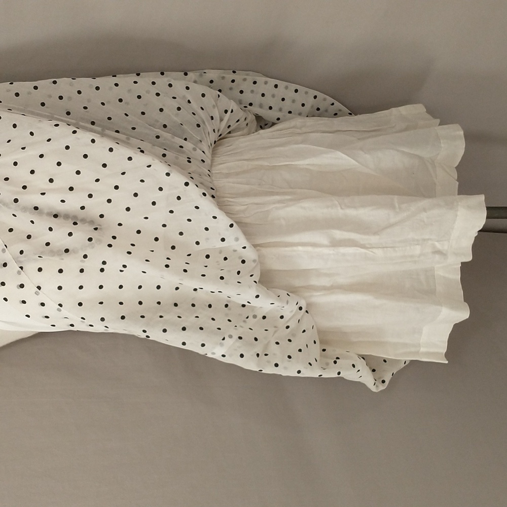 Vintage Polka Dot Flirty Mini Skirt 50s 60s Sheer Cotton USA Made Fun Feminine - Picture 3 of 10